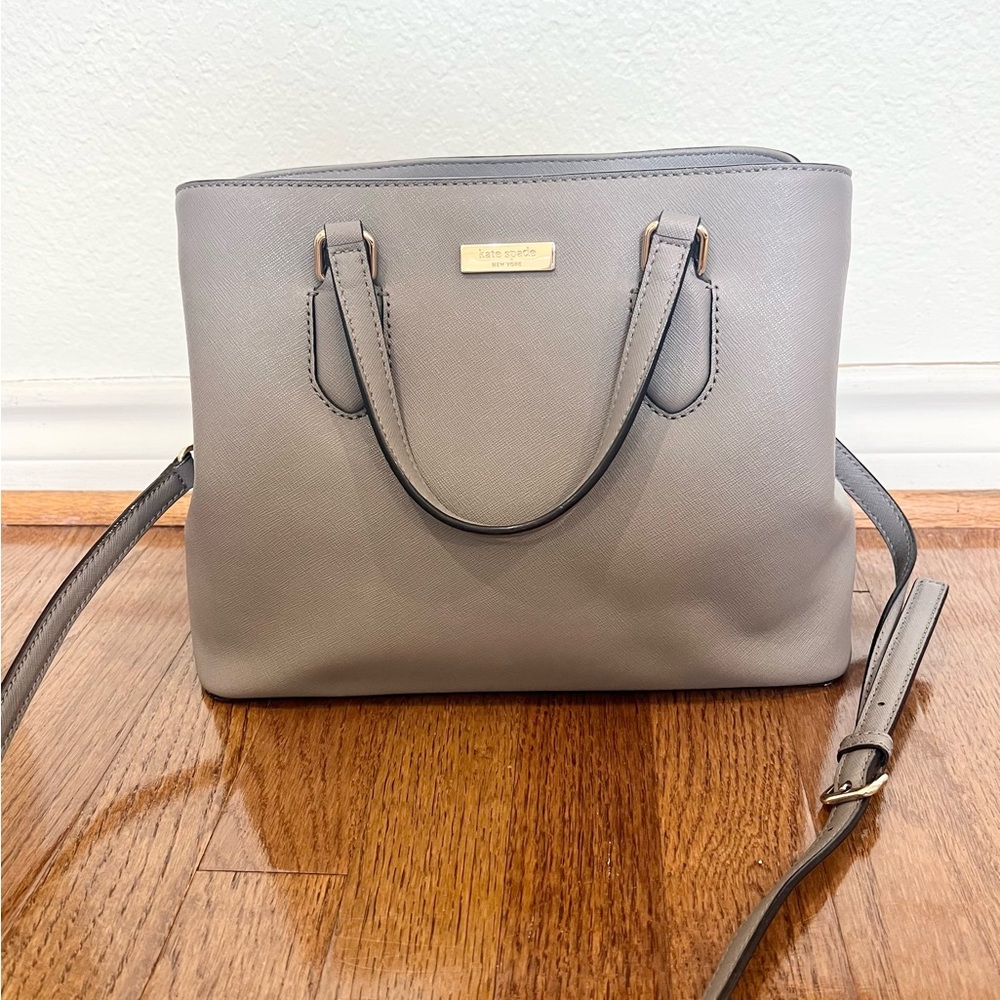 Kate Spade gray/lavender satchel EUC